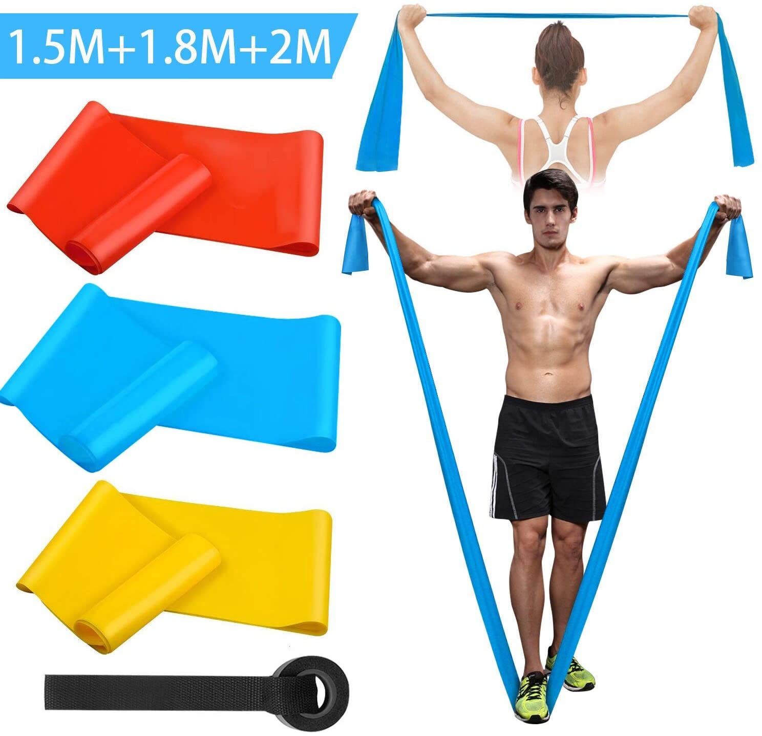 Sports Equipment For Schools - Faixas elásticas de fitness, 3 peças,