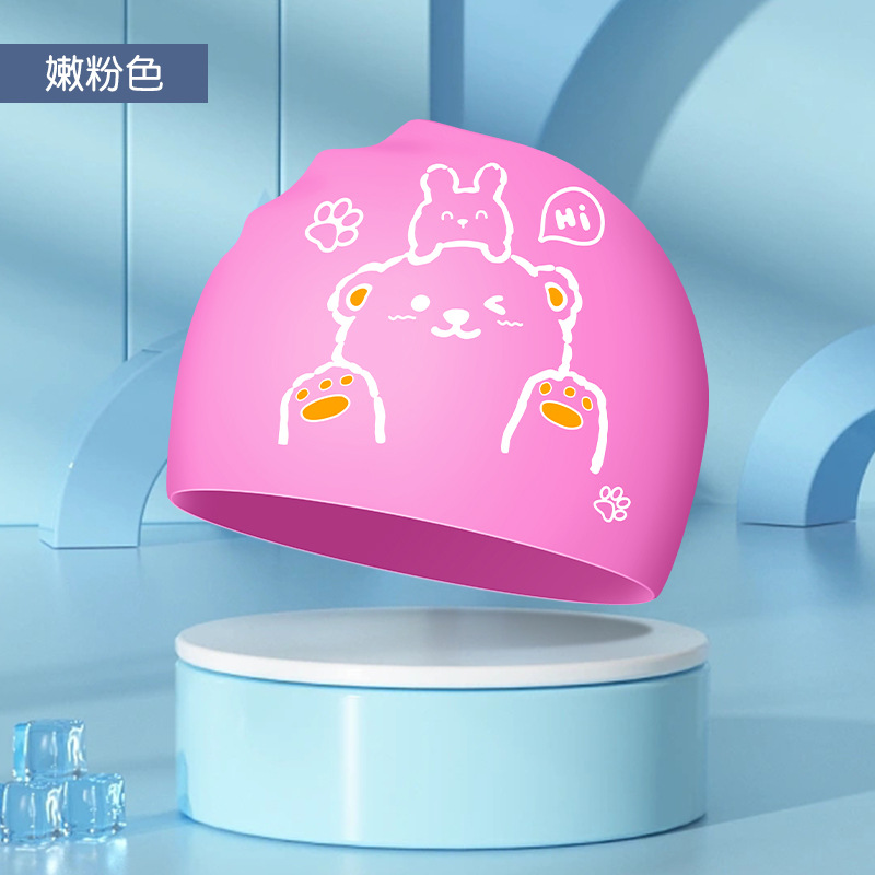 Swim Cap Silicone - Touca de natação para crianças, meninos