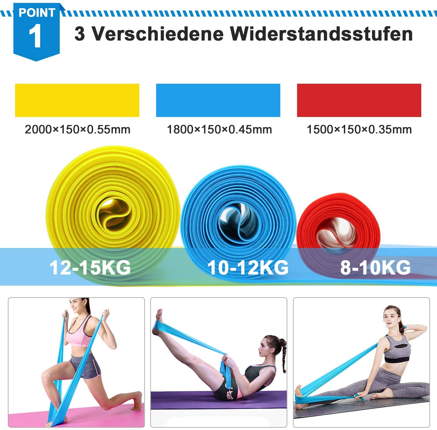 Faixas elásticas de fitness, 3 - Sports Equipment For Schools avaliação e preço